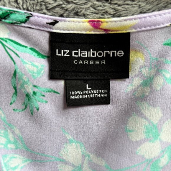 Liz Claiborne Womens Top Large Floral Flare Layered Sleeve Boho Bloomcore 17930 - Picture 3 of 8
